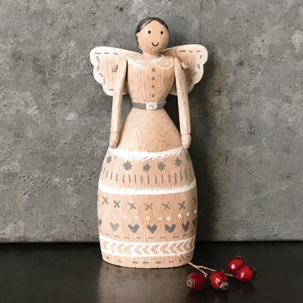 Folk-art Style Wooden Angel Freestanding