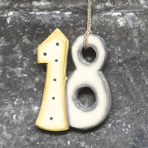 Wooden Hanging Age Tags Shabby Style East of India