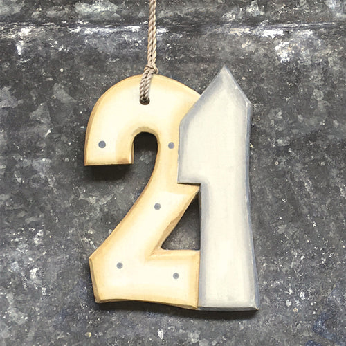 Wooden Hanging Age Tags Shabby Style East of India