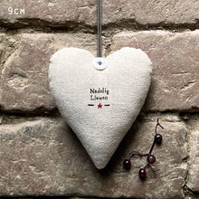 Load image into Gallery viewer, East of India &#39;Nadolig Llawen&#39; Linen Hanging Heart