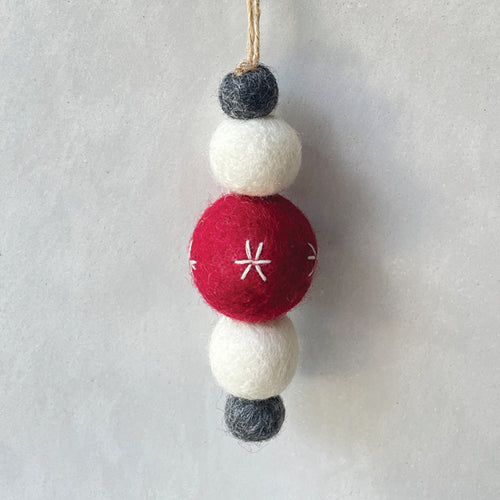 Wool Felt Bauble Christmas Decoration