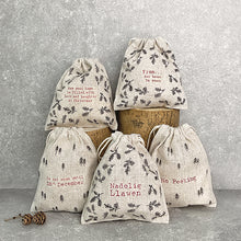 Load image into Gallery viewer, East Of India Fabric Christmas Gift Bag &#39;May your home be filled with love and laughter at Christmas&#39;