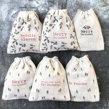 Load image into Gallery viewer, East Of India Fabric Christmas Gift Bag &#39;Nadolig Llawen&#39;