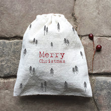 Load image into Gallery viewer, East Of India Fabric Christmas Gift Bag &#39;Merry Christmas&#39;