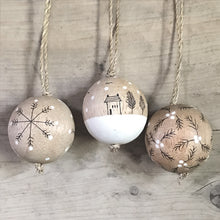 Load image into Gallery viewer, East of India Wood Scandi Christmas Bauble