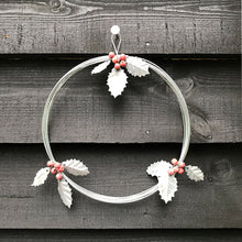 Load image into Gallery viewer, East of India Metal Wreath with Holly and Berries