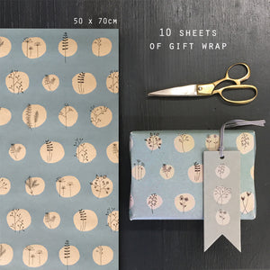 East of India Hedgerow Gift Wrap Folded Sheet