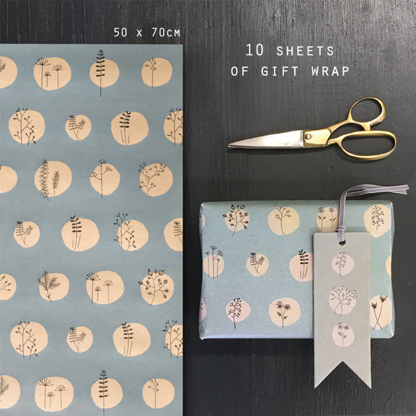 East of India Hedgerow Gift Wrap Folded Sheet