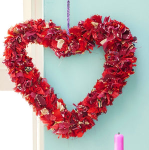 Recycled Sari Red Heart