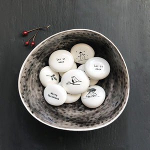 East of India White Porcelain Pebble - 'It's the most wonderful time of the year'