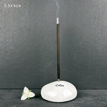 Load image into Gallery viewer, East of India Porcelain Incense Holder &#39;Calm&#39;