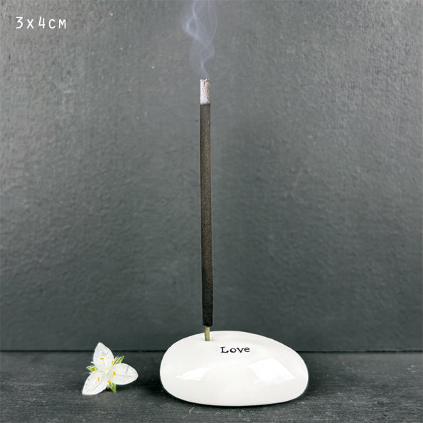 East of India Porcelain Incense Holder 'Love'