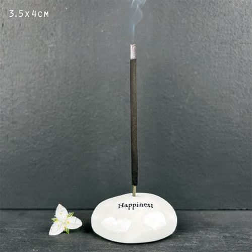 East of India Porcelain Incense Holder 'Happiness'