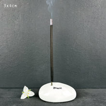 Load image into Gallery viewer, East of India Porcelain Incense Holder &#39;Peace&#39;