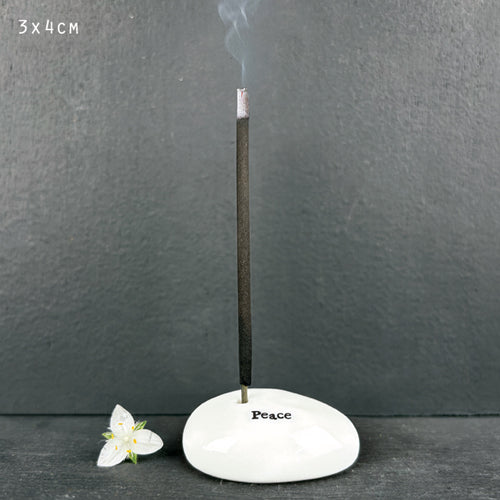 East of India Porcelain Incense Holder 'Peace'