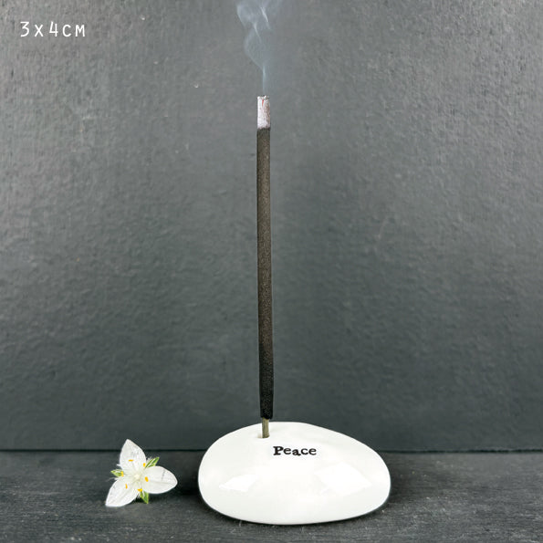 East of India Porcelain Incense Holder 'Peace'