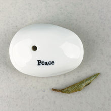 Load image into Gallery viewer, East of India Porcelain Incense Holder &#39;Peace&#39;