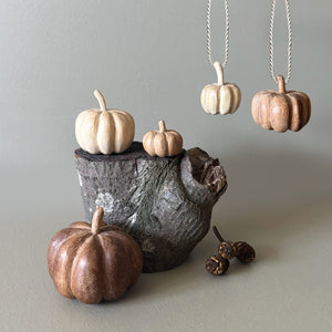 East of India Wooden Pumpkin Decorations
