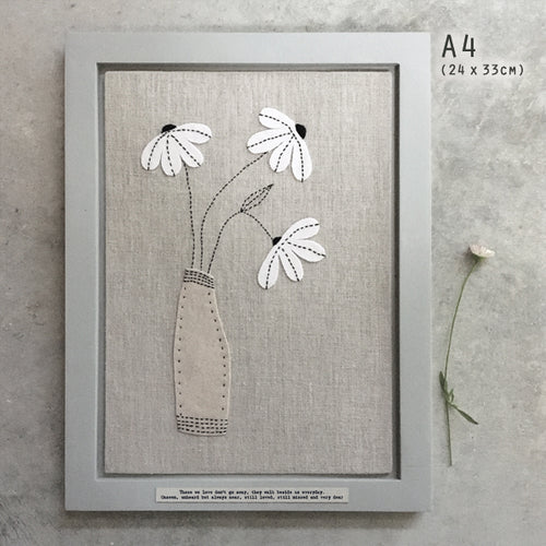 Large Embroidered Picture  'Those we love don't go away, they walk beside us everyday..