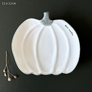 East of India White Porcelain Trinket Dish 'Hello Pumpkin' in Gift Box