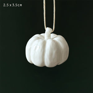 East of India White Porcelain Pumpkin Decorations