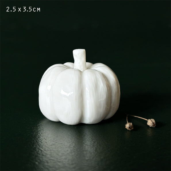 East of India White Porcelain Pumpkin Decorations