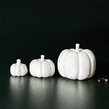 Load image into Gallery viewer, East of India White Porcelain Pumpkin Decorations