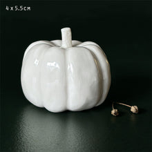 Load image into Gallery viewer, East of India White Porcelain Pumpkin Decorations