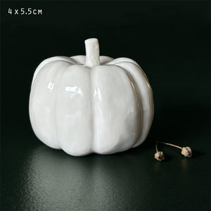 East of India White Porcelain Pumpkin Decorations