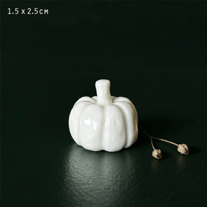 East of India White Porcelain Pumpkin Decorations