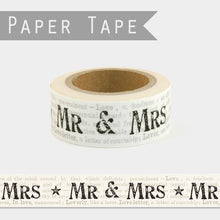 Load image into Gallery viewer, East of India Paper Tape Mr and Mrs Newspaper Style