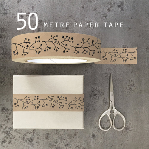East of India Christmas Kraft Eco Floral Tape 50m