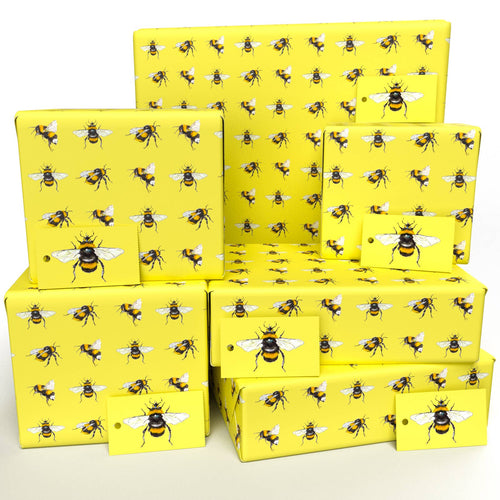 Yellow Bees Wrapping Paper • ECO Friendly • UK Made Wrapping Paper