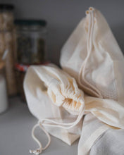 Load image into Gallery viewer, GOTS Organic Cotton Produce Bag 12"x15" – Reusable Drawstring