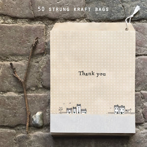 East of India Brown Paper Kraft Bags 'Thank You'