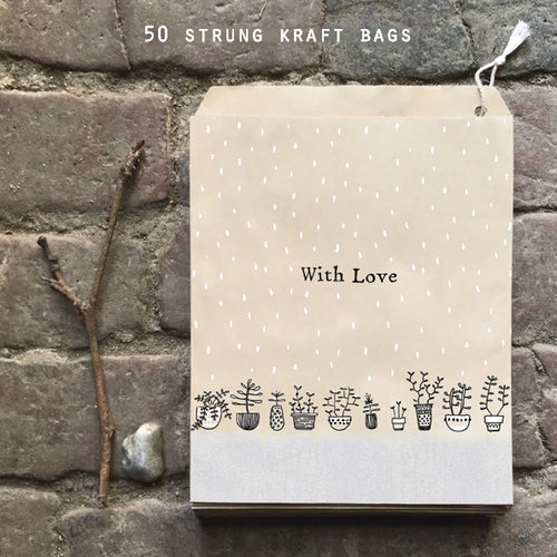East of India Brown Kraft Paper Gift/Party Wedding Bags With Love
