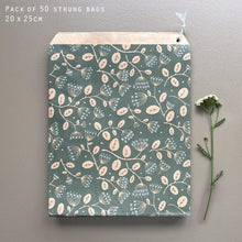 Load image into Gallery viewer, East of India Brown Paper Kraft Bags White Hydrangea