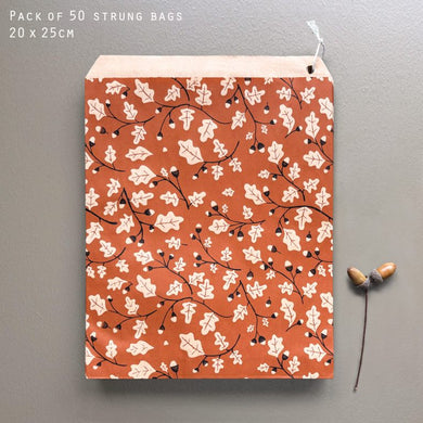 East of India Brown Paper Kraft Bags Autumn Acorns