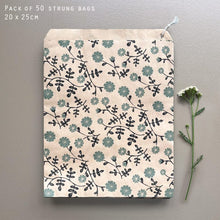Load image into Gallery viewer, East of India Brown Paper Kraft Bags Blue Daisies