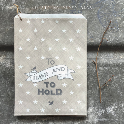 East of India Grey Paper Kraft Bags 'To Have and to hold'
