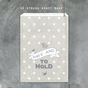East of India Grey Paper Kraft Bags 'To Have and to hold'