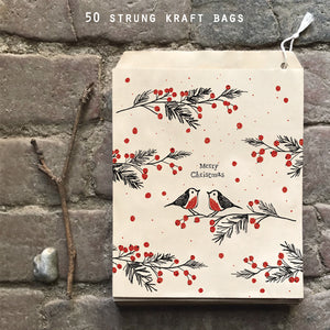 East of India Paper Bags 'Christmas Robins'