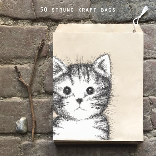 East of India Brown Paper Kraft Bags 'Cat'