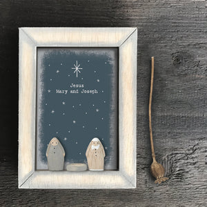 East of India Angel Wooden Box Frame - Jesus, Mary and Joseph