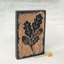 Load image into Gallery viewer, East of India Carved Wooden Block Oak Leaf