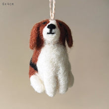 Load image into Gallery viewer, East of India Needle Felt Hanging Dog Decoration
