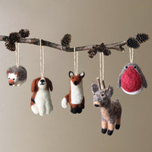 Load image into Gallery viewer, East of India Needle Felt Hanging Dog Decoration