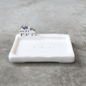 East of India Porcelain Mini Houses Soap Dish