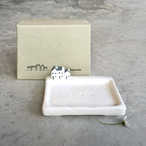 East of India Porcelain Mini Houses Soap Dish