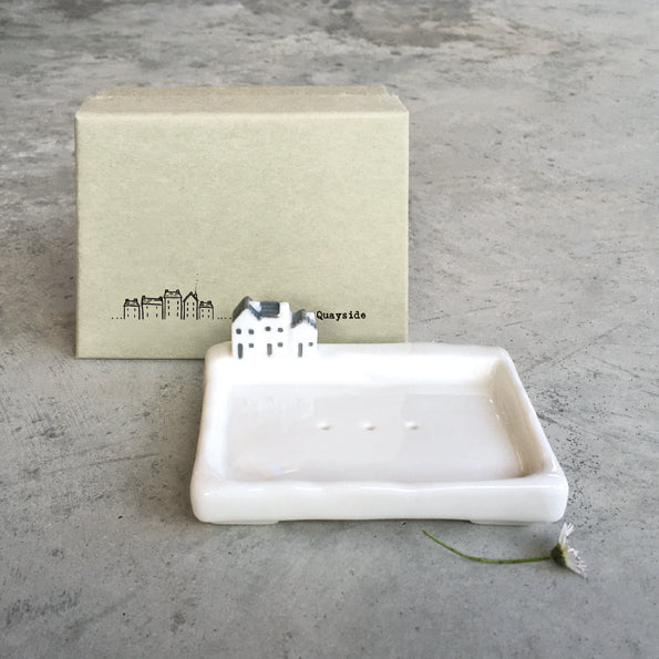 East of India Porcelain Mini Houses Soap Dish